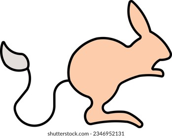 Jerboa opossum mouse animal wild Outline