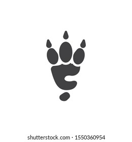 Jerboa paw print vector icon. filled flat sign for mobile concept and web design. Rodent animal footprint glyph icon. Symbol, logo illustration. Vector graphics