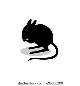 Jerboa rodent mammal black silhouette animal