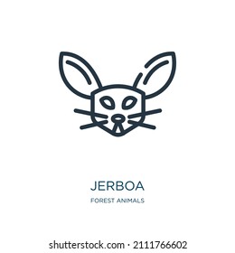 jerboa thin line icon. animal, mammal linear icons from forest animals concept isolated outline sign. Vector illustration symbol element for web design and apps.