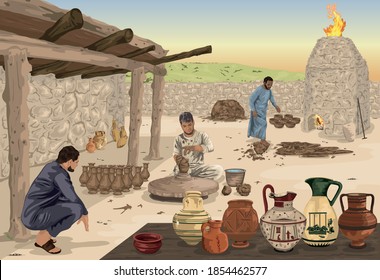 Jeremiah At The Potter's House - Biblical Image Depicting Jeremiah 18