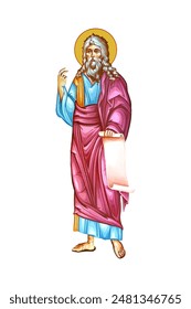 Jeremiah weeping prophet in Byzantine style isolated