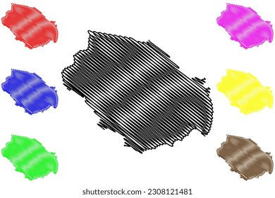 Jeremoabo municipality (Bahia state, Municipalities of Brazil, Federative Republic of Brazil) map vector illustration, scribble sketch Jeremoabo map
