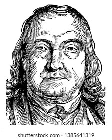 Jeremy Bentham, 1748-1832, he was philosopher, an English jurist, social reformer and the founder of modern utilitarianism, vintage line drawing or engraving illustration