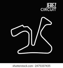 circuito de jerez para automovilismo y autosport. pista de carreras del gran premio de españa. Fondo negro