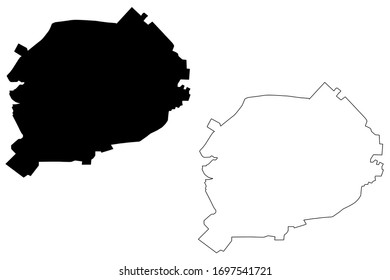 Jerez de la Frontera City (Kingdom of Spain, Andalusia) map vector illustration, scribble sketch City of Jerez map