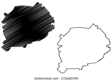 Jerez de la Frontera City (Kingdom of Spain, Andalusia) map vector illustration, scribble sketch City of Jerez map