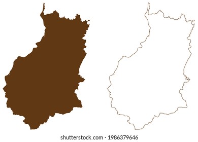 Jerichower Land district (Federal Republic of Germany, rural district, Free State of Saxony-Anhalt) map vector illustration, scribble sketch Jerichower Land map