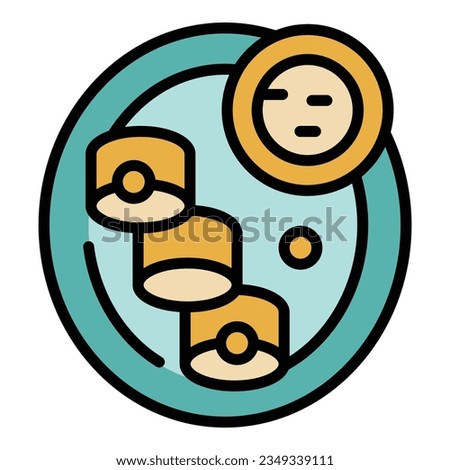 Jerk braised icon outline vector. Food caribbean. Dish peri color flat