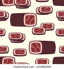 Jerky dry-cured sausage Pattern seamless . sujuk meat delicacy Background