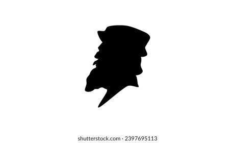 Jerome of Prague, black isolated silhouette