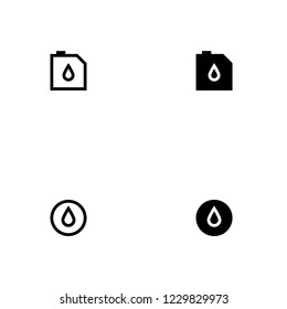 Jerry Can Icon Set. Flat Style. Line Style. Solid Style