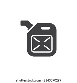 Icono del vector Jerry Can Oil. signo plano relleno para concepto móvil y diseño web. Icono de glifo del cartucho de combustible. Símbolo, ilustración del logotipo. Gráficos vectoriales