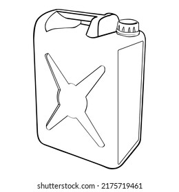 jerry can outline vector illustration,isolated on white background,top view