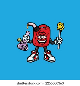 jerry can vector dabbing bong hold wax nug weed cartoon