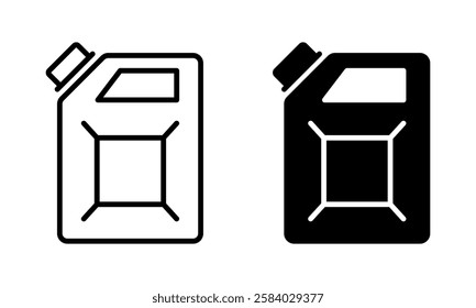 Jerry can vector illustration. Gasoline fuel jerrycan for oil and gas industry graphic resources.