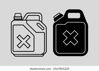 jerry can vector set silhouette and line art design illustration