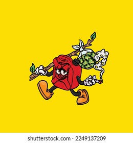 jerry can vector smoking joint hold nug weed