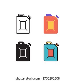 jerry cans icon vector with different style design. isolated on white background