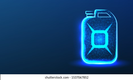 jerrycan. Abstract Low Poly Wireframe Mesh Design. Vector Illustration