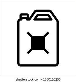 icono plano de jerrycan. color editable en fondo blanco