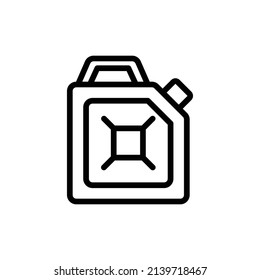 Jerrycan Icon. Line Art Style Design Isolated On White Background
