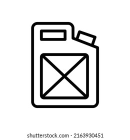 Jerrycan Icon. Line Art Style Design Isolated On White Background