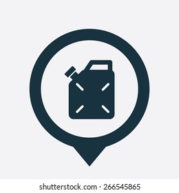 jerrycan icon map pin on white background 