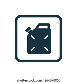 jerrycan icon Rounded squares button, on white background 