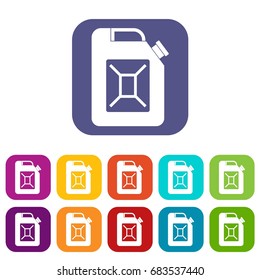 Jerrycan icons set