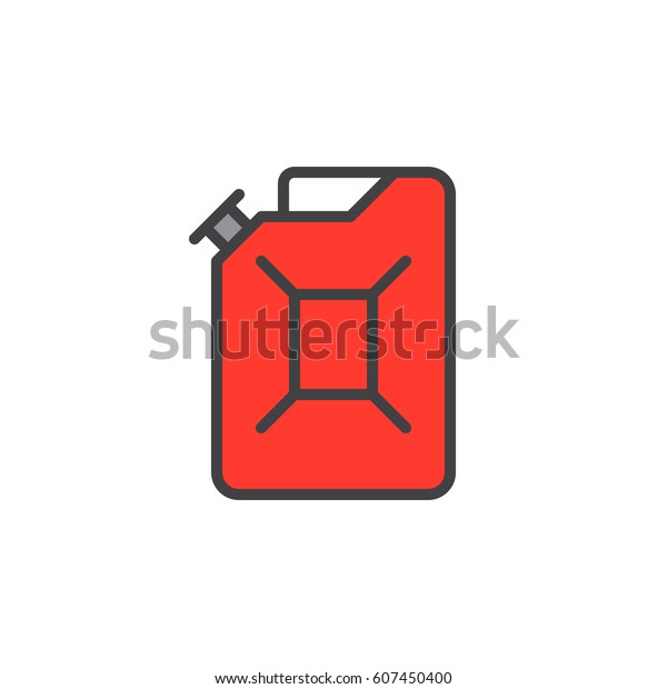 Jerrycan line icon, filled outline vector\
sign, linear colorful pictogram isolated on white. Symbol, logo\
illustration. Editable stroke. Pixel\
perfect