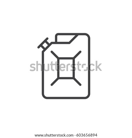 Jerrycan line icon, outline vector sign, linear style pictogram isolated on white. Symbol, logo illustration. Editable stroke. Pixel perfect
