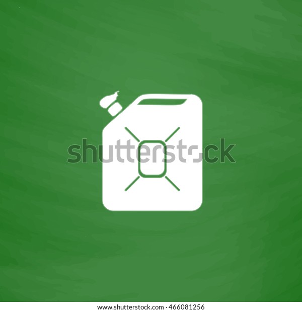 Jerrycan oil. Flat Icon. Imitation\
draw with white chalk on green chalkboard. Flat Pictogram and\
School board background. Vector illustration\
symbol
