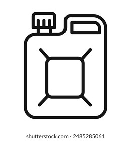 Icono de aceite de Jerrycan Línea negra Vector de arte