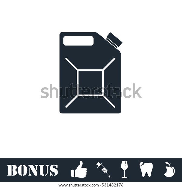 Jerrycan oil icon flat. Vector illustration\
symbol and bonus\
pictogram