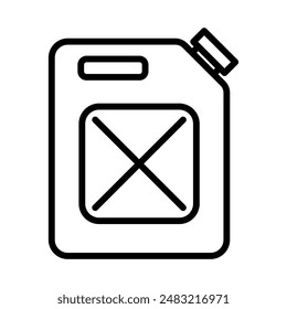 Marca de logotipo lineal de icono de aceite de jerrycan en blanco y negro