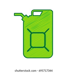 Jerrycan oil sign. Jerry can oil sign. Vector. Lemon scribble icon on white background. Isolated