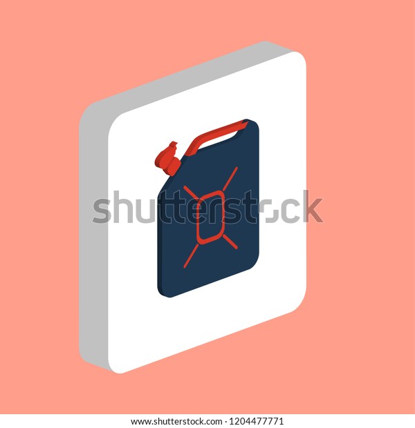 Jerrycan Oil Simple vector icon. Illustration\
symbol design template for web mobile UI element. Perfect color\
isometric pictogram on 3d white square. Jerrycan Oil icons for you\
business project