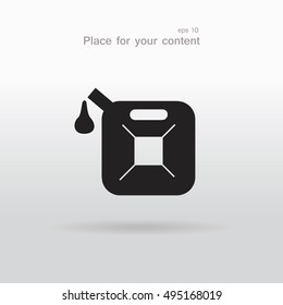 Jerrycan oil. vector icon