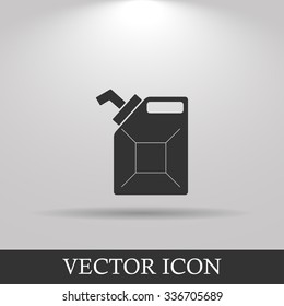 Jerrycan oil vector icon. Flat design style eps 10