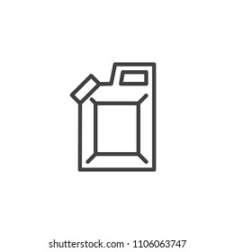 Jerrycan outline icon. linear style sign for mobile concept and web design. Canister simple line vector icon. Symbol, logo illustration. Pixel perfect vector graphics