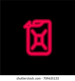 Jerrycan red glowing neon ui ux icon. Glowing sign logo vector