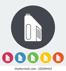 Jerrycan. Single flat icon on the circle. Vector illustration.