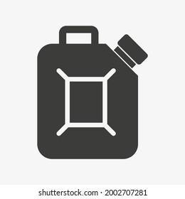 Jerrycan vector icon isolated on white background. Canister pictogram. Fuel symbol.