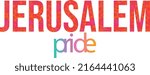 Jersalem pride isolated slogan with creative stars pattern and gradient