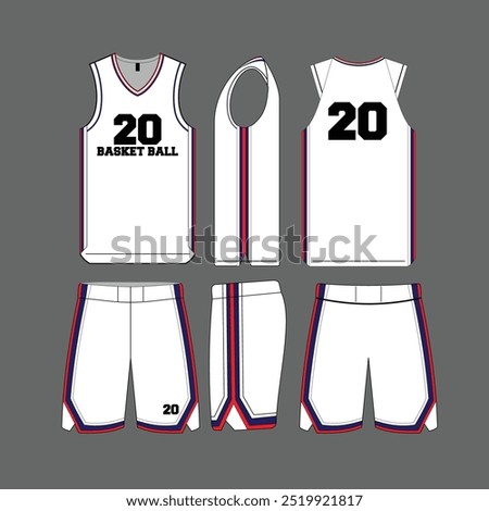 jersey basket ball with back number