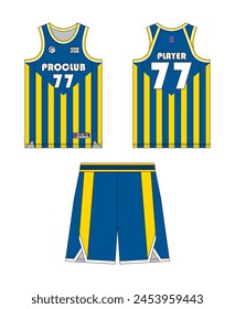 Diseño de Plantilla de baloncesto Jersey. Diseño de maqueta de uniforme de baloncesto. Jersey de baloncesto de diseño de Vector.