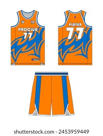 Jersey Basketball Vorlage Design. Basketball Uniform Mockup Design. Vektorgrafik Design Basketball Trikot.