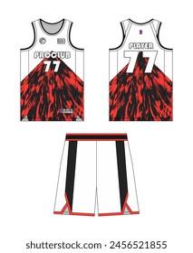 Jersey basketball template design. Basketball uniform mockup design. Vector design basketball jersey.