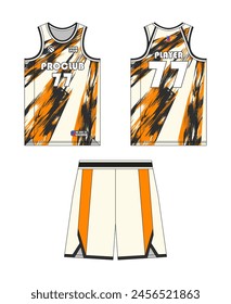 Jersey basketball template design. Basketball uniform mockup design. Vector design basketball jersey.